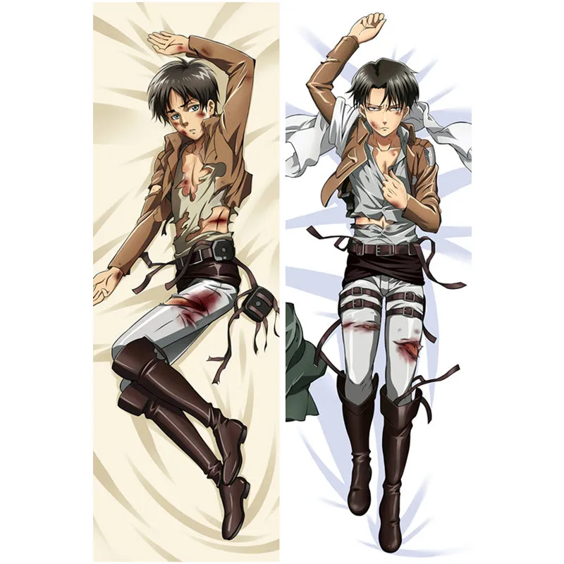 strop passager sammensmeltning Anime Attack On Titan Pillow Cover Levi Ackerman Pillowcase Cool 3d  Two-sided Bedding Hugging Body Pillow Case Customize 50x150 - Pillow Case -  AliExpress