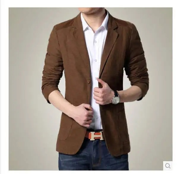 outfit blazer marron hombre