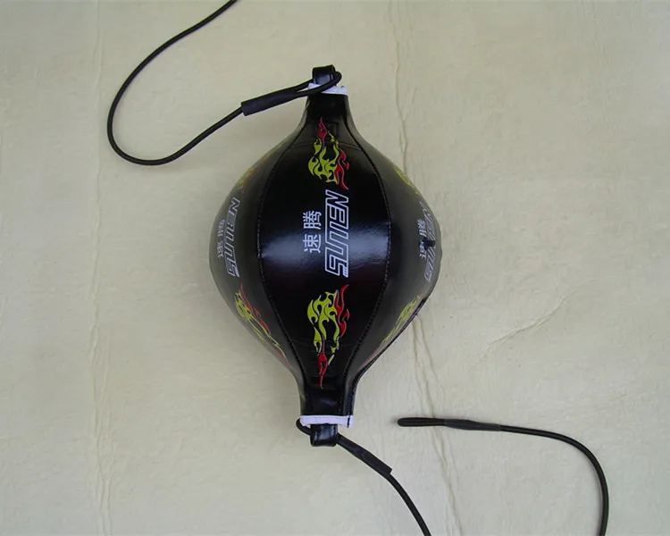 Дешевые Пламя Печатные Муай Тай боксерский мяч удар тренировочное оборудование ММА Taekwando бой карате превышение мячей груша DEO - Цвет: Черный