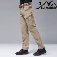 Мужские тактические охотничьи брюки Militar, армейские тренировочные военные штаны, полностью хлопковые уличные спортивные походные боевые брюки