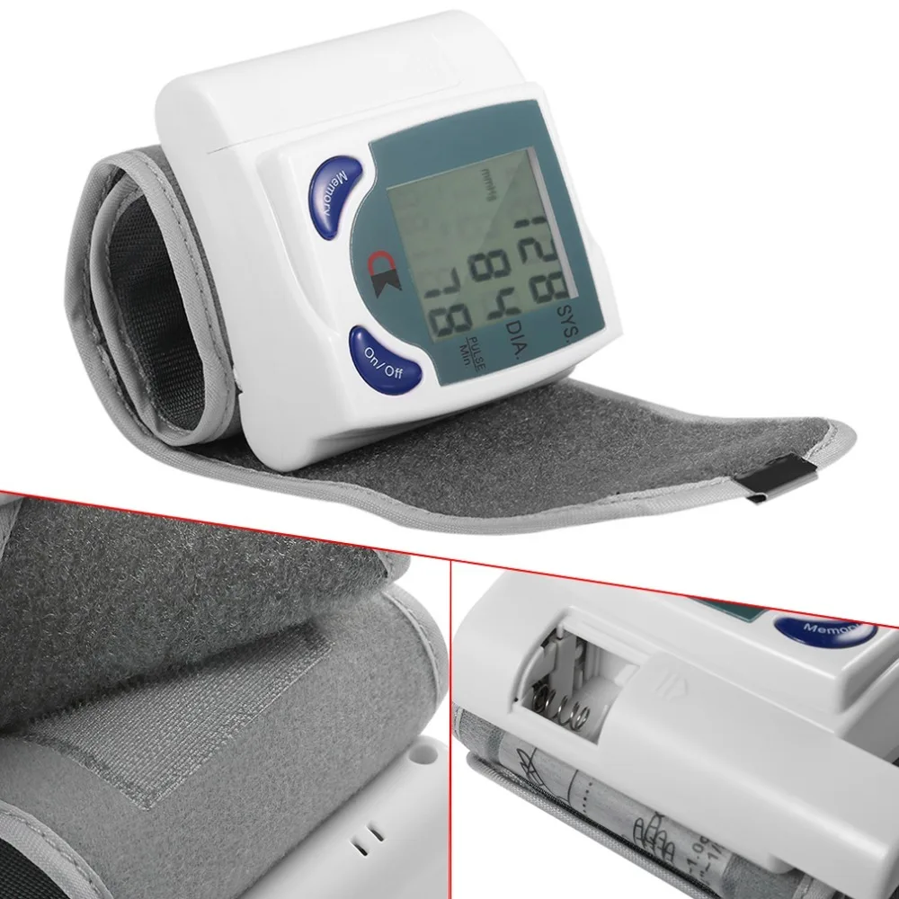 Пульсометр для измерения артериального давления, измеритель пульса, сфигмоманометр, цифровой ЖК-дисплей, наручный манжет, медицинский аппарат