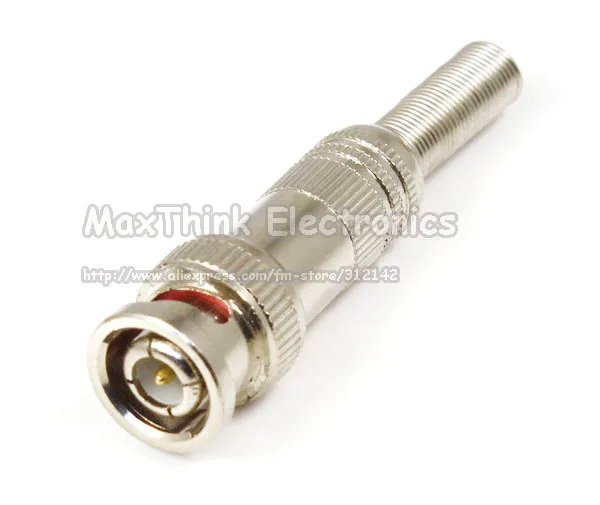 

BNC Male Plug Metal Solderless w/spring Coaxial Connector Adapter f CCTV Camera ,DIY ,100Qty , Wholesale Free shipping