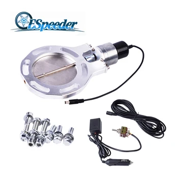 

ESPEEDER 4.0 Inch Stainless Headers 6 Hole Exhaust CutOut Vavle Cut Out Kit With Manual Switch Car Modified Exhaust