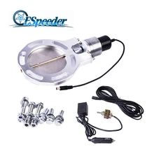 ESPEEDER 4.0 Inch Stainless Headers 6 Hole Exhaust CutOut Vavle Cut Out Kit With Manual Switch Car Modified Exhaust