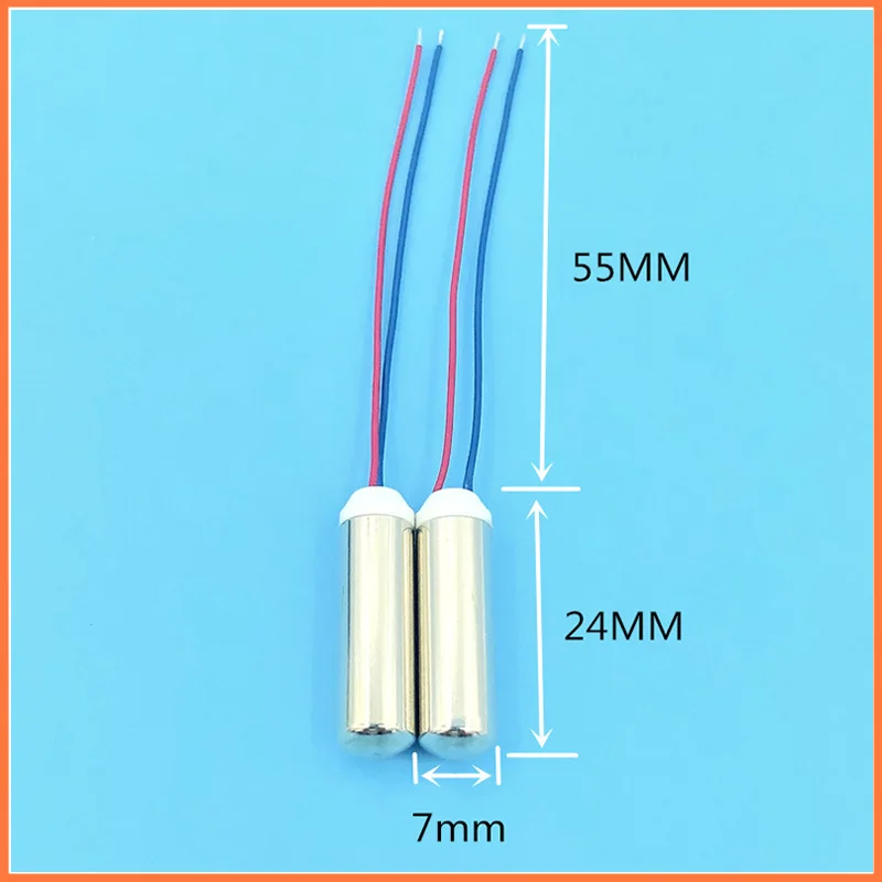 5 шт. Профессиональный массажер мотор 7x24 мм микро Водонепроницаемый Вибрационный двигатель без сердечника мотор мини прямоточный двигатель вибратора