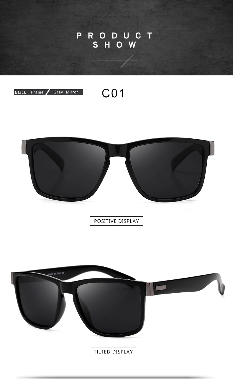 ASOUZ 2019 new men's polarized sunglasses UV400 fashion square ladies glasses classic retro brand design driving sunglasses (3)