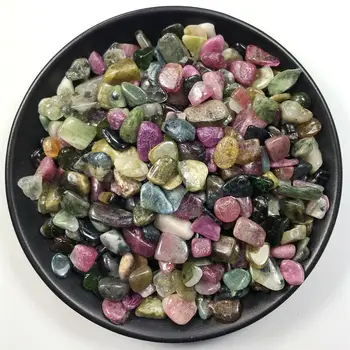 

50g 2 Size Natural Rainbow Tourmaline Gravel Polished Tumbled Gemstone Crystal Natural Stones and Minerals