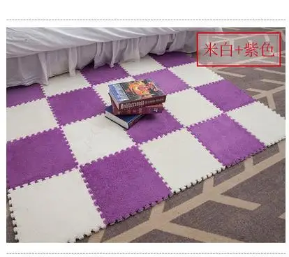 Замша мозаичный ковер спальня полный магазин милый прикроватный пол квадратная гостиная головоломка пена увеличивающая толстый коврик-120 - Цвет: NO  15