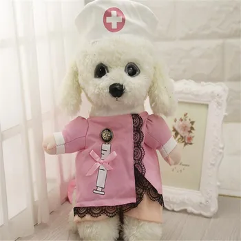 

Formal Dog Costume Cute Nurse Cowboy Style Pet Coat Jacket Cat Small Dog Clothes Pink Blue Festival Clothing For Yorkshire Teddy