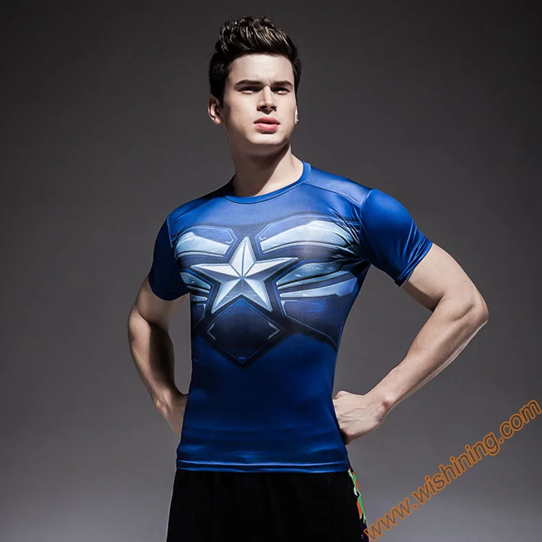 Компрессионные футболки с изображением Капитана Америки, Бэтмена, Супермена, Халка, супергероя, Человека-паука, вспышки, Железного человека, сжатые футболки