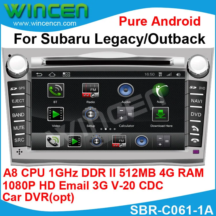 1080p HD Pure Android Car DVD player for Subaru Legacy Outback A8