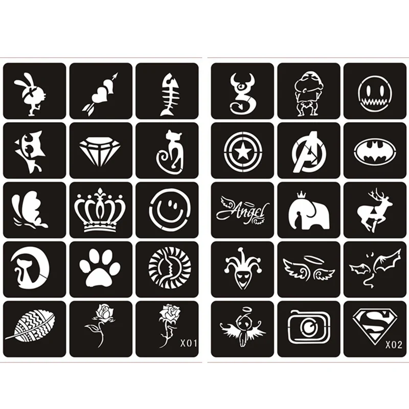 Henna Tattoo Stencils 133pcs Airbrush Glitter Women Kids Drawing Template Small Flower Butterfly