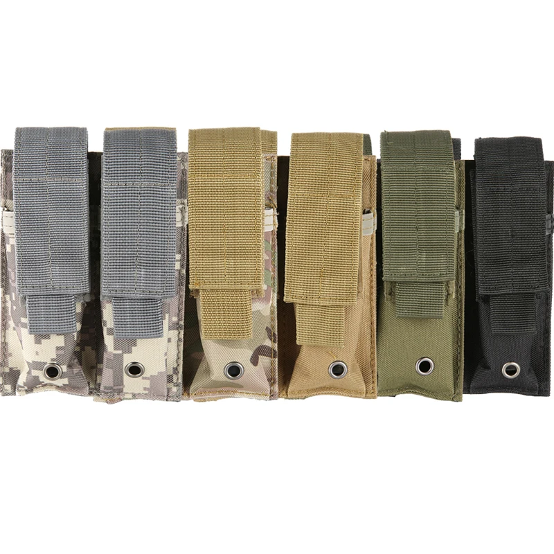 

Multicolor 9MM Nylon 600D Tactical Molle Dual Double Pistol Mag Magazine Pouch Close Holster For Outdoor Airsoft Combat Military