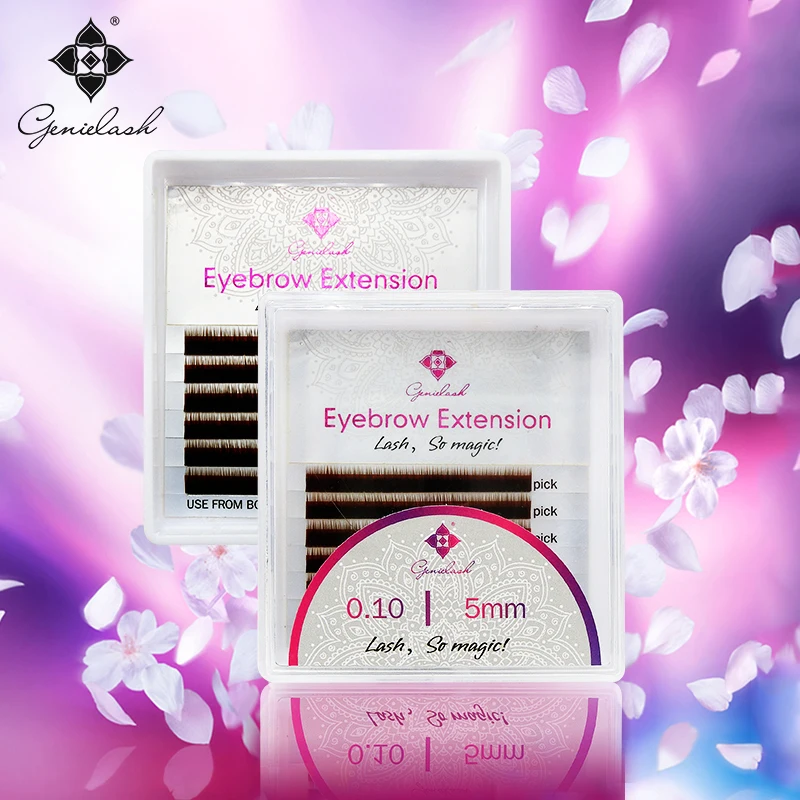 

Genie 3pcs/lot I Curl Eybrown Extension and suit eyelash extension 0.10 Thickness 5mm 6mm 7mm Eyelashes Individual Available