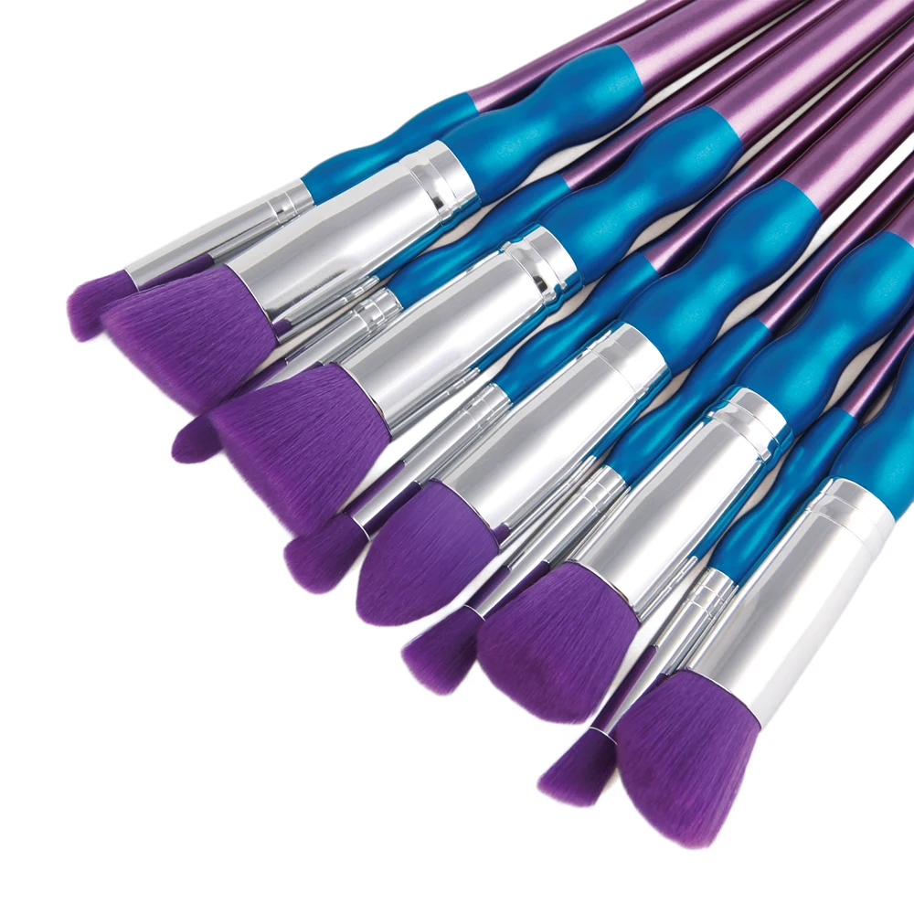 10Pcs Gourd Handle Makeup Brush Set Powder Blush Foundation Eye Shadow Brush Soft Hair Cosmetic Brushes For Flawless Makeup (9)