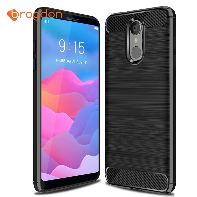 BROGDON Phone Cases For LG Q7 Cover Carbon Fiber Soft Case