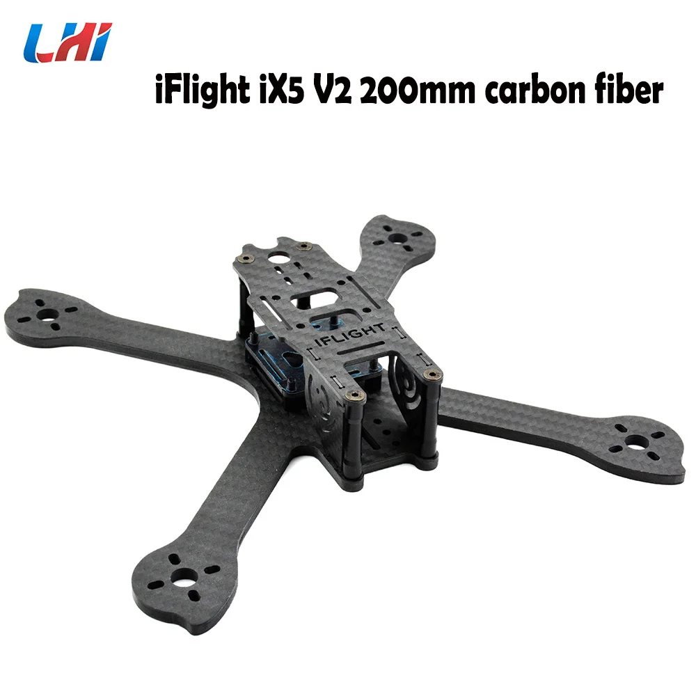 

Orginal iFlight iX5 V2 200mm carbon fiber FPV Racer frame kit with 28mm M3 Standoff/camera side plate for FPV Racing Drone kit