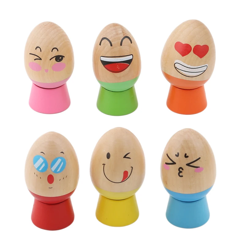 Wooden Stacking Eggs Tower Balancing Block Toys For Children Play Stack