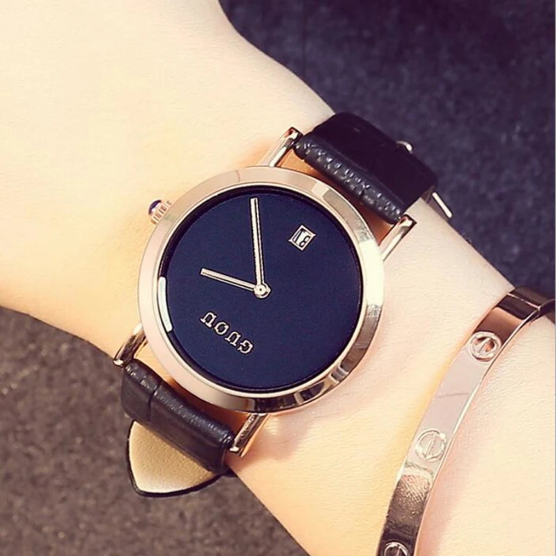 

Luxury Wristwatche Fashion Simple Women's Watches Top Brand Auto Date Watches Leather Ladies Watch Clock Saat Feminino Relojes
