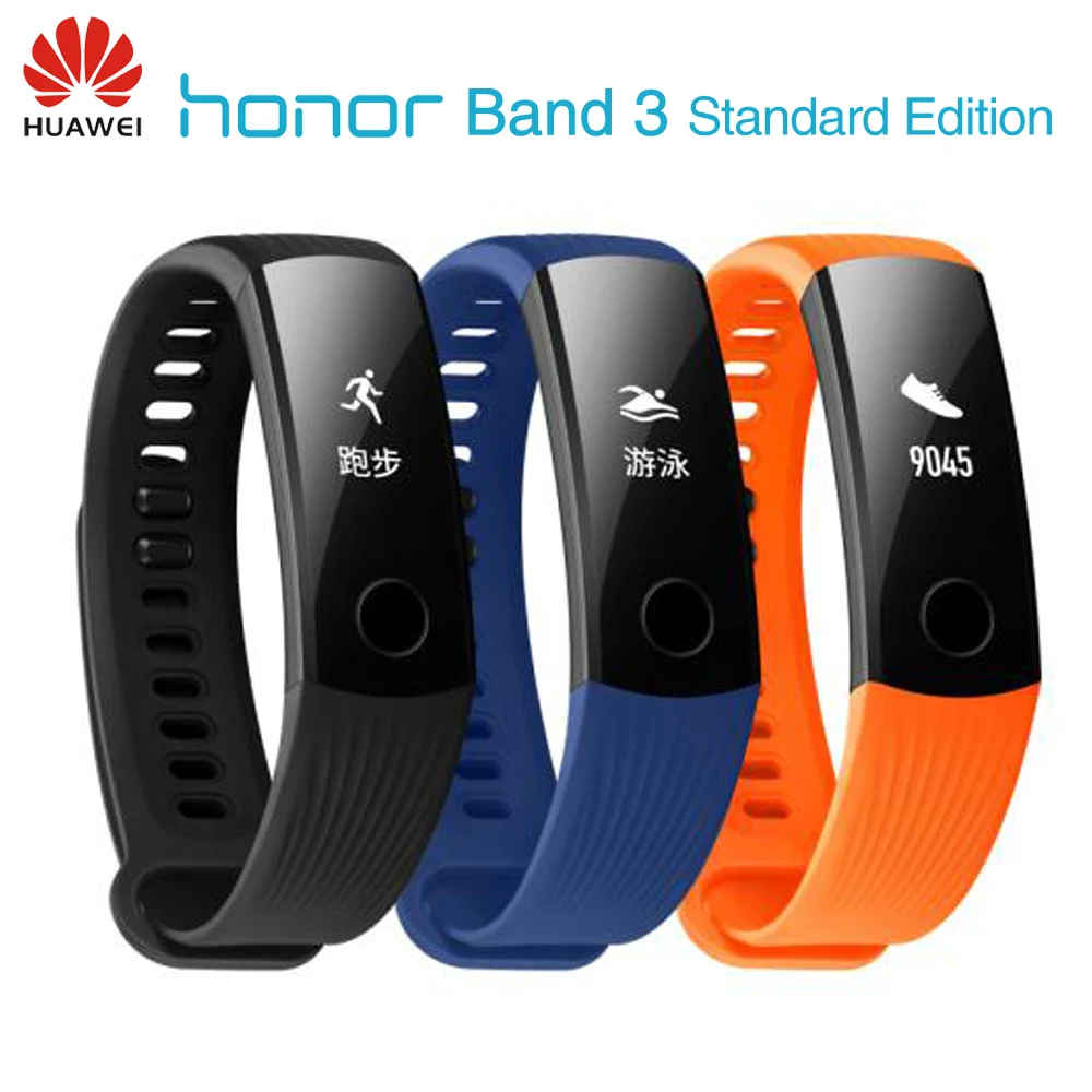 

New Original Huawei Honor Band 3 Smart Wristband Swimmable 5ATM OLED Screen Touchpad Continual Heart Rate Monitor Push Message