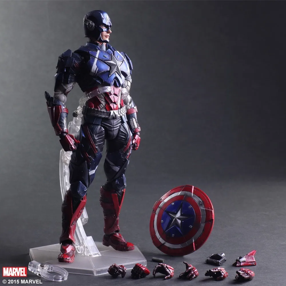 

New Marvel Hot Movie PLAY ARTS PA The American Captain PVC Action Figure Statue Doll Toy 27cm Model toys Hot Sale