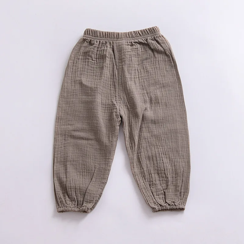 Штаны в стиле ретро для маленьких девочек и мальчиков; сезон осень; длинные хлопковые брюки с защитой от комаров; От 1 до 5 лет одежда для детей - Цвет: K633-K