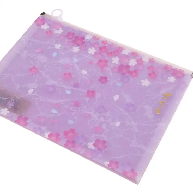 Sharkbang 1PC Pretty Sakura Cherry Blossoms Kawaii A4 File Folder Office Document Organizer Storage Bag School Stationery