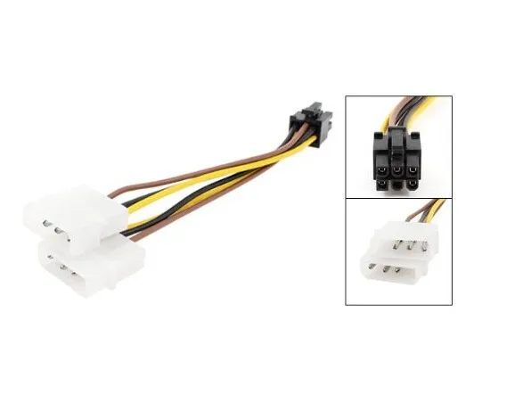 Image result for สายแปลง 4 Pin x2 to 6Pin โมเล็กซ์ อแดปเตอร์ 6 Pin PCI