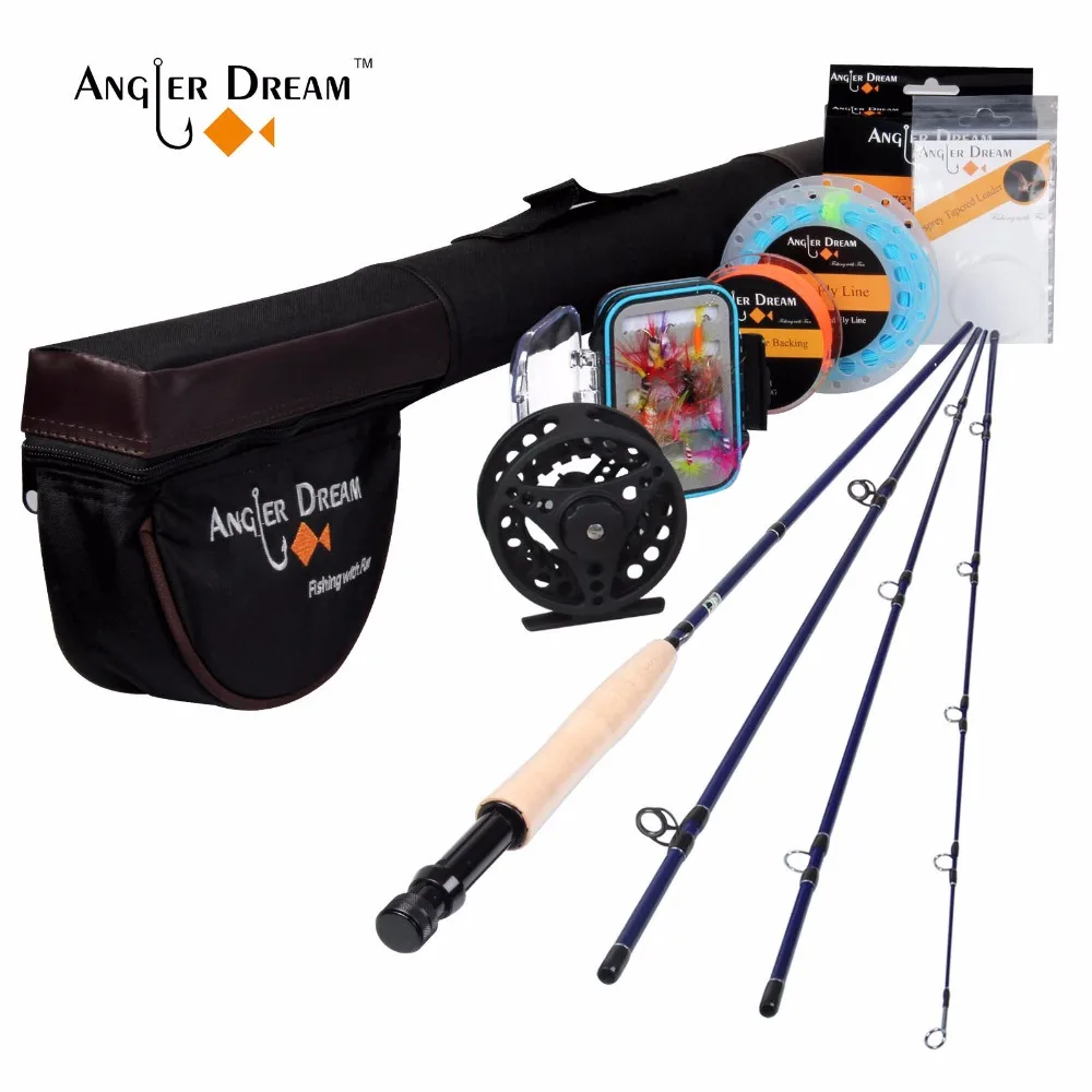 Angler Dream Fly рыболовные снасти 2,5 м 8'4'' 3WT спиннинги алюминиевая катушка для рыбалки с рыболовными приманками и линиями