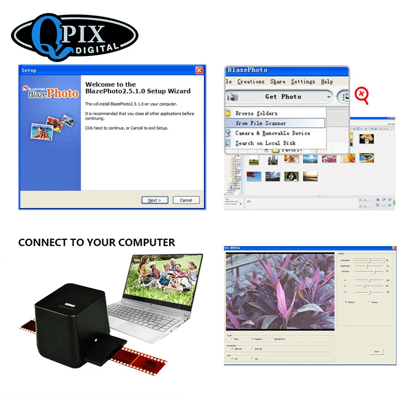  17.9 Mega Pixels Driver Free USB 35mm Negative Film Scanner 135 Slide and Film Converter 17.9 MP135 - 487751700