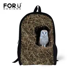 Forudesigns Творческий начальной дети ежедневно рюкзак для школы уникальный печати Сова Птицы кошка ребенок рюкзак для Обувь для девочек leightweight