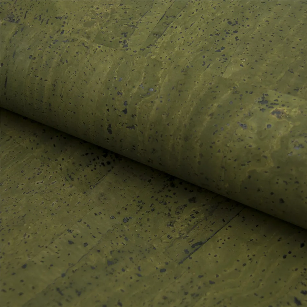 Пробковый материал, натуральный португальский натуральный материал, темно-зеленый пробковый материал, натуральная пробковая ткань для веганов, Kork corcho COF-124