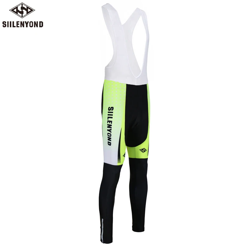 Bib Cycling Pants Siilenyond Зима Велоспорт комбинезон горный велосипед велосипедные рейтузы с лямками Велоспорт термальные bibpants с 3D гелевой подкладкой для мужчин - Цвет: Bib Cycling Pants