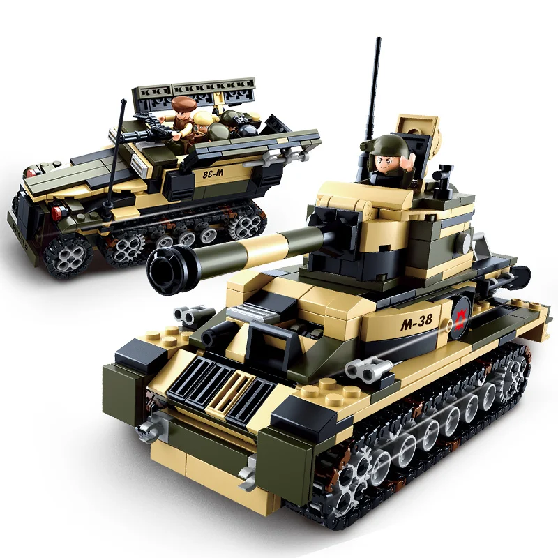 Sluban Model Toy Compatible with Lego B0587 928pcs 8 in 1 Warworf Tank