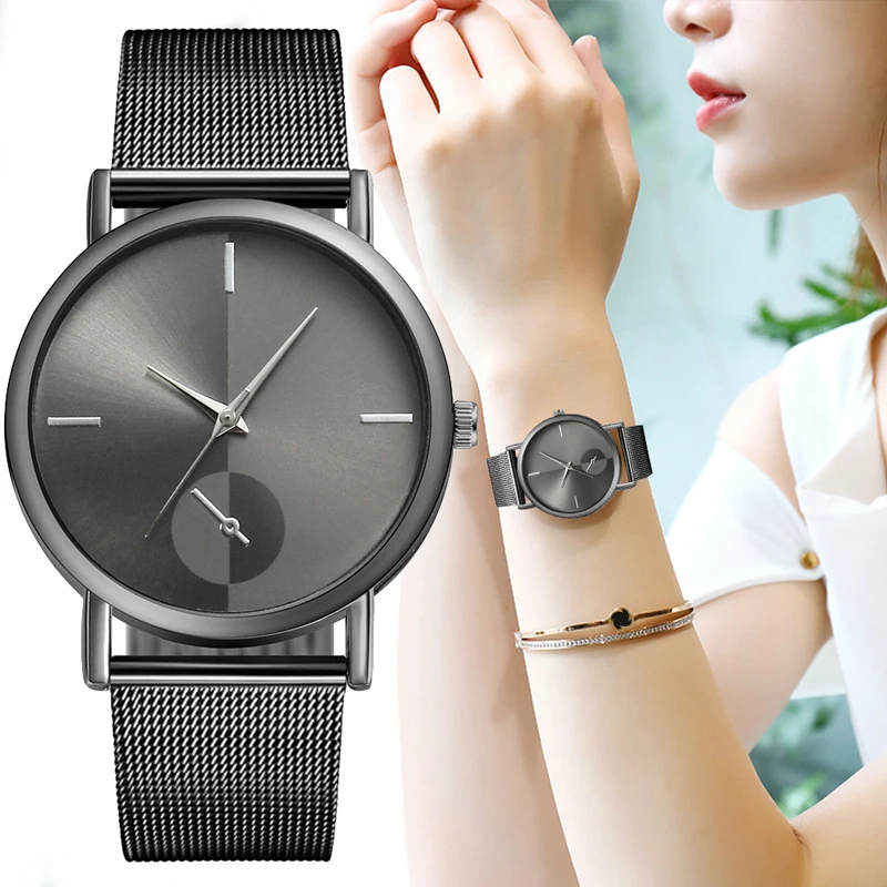 

Quartz Women Minimalism Retro Clock Simple Watches Mens Watch Mesh Strap WristWatch Fashion Montre Femme Relogio Feminino