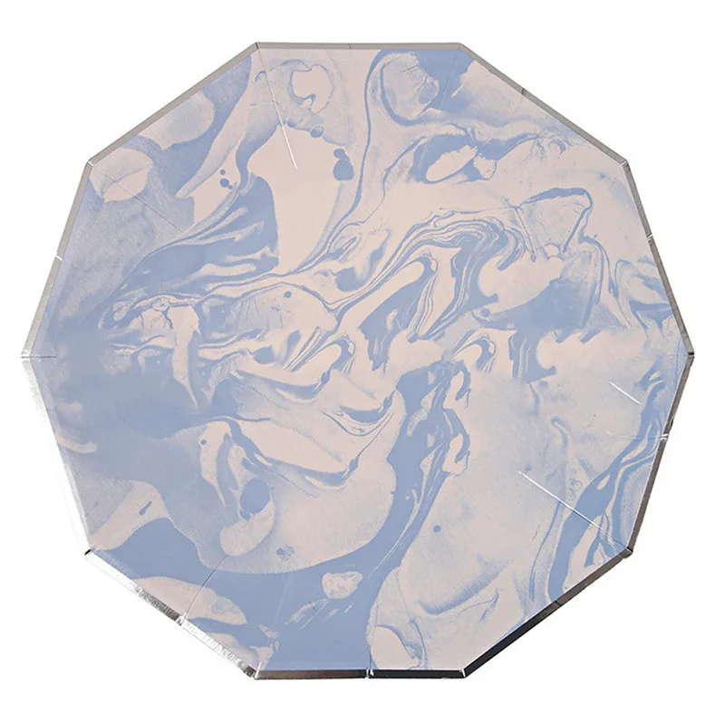 Novel-Blue-Halo-Pattern-Marble-Creative-Disposable-Tableware-Set-Paper-Plates-Cups-Party-Wedding-Carnival-Tableware (2)