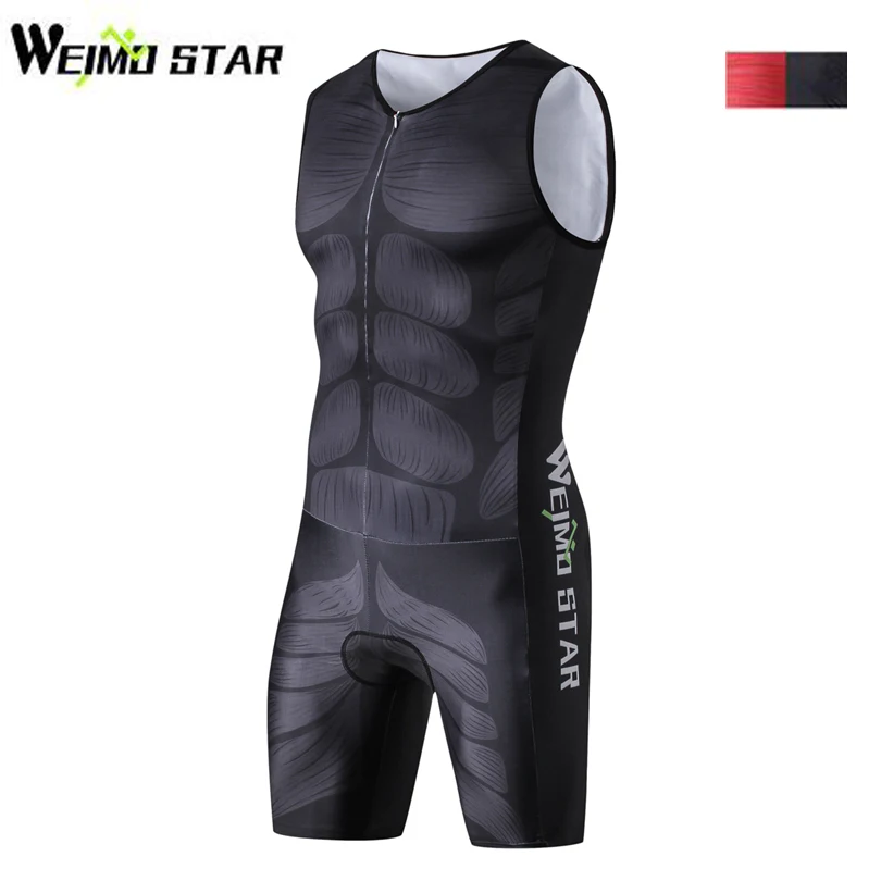 WEIMOSTAR الرجال قطعة واحدة مضغوط Ciclismo الدراجات جيرسي مايوه تنفس الترياتلون الملابس أكمام العضلات الرياضية