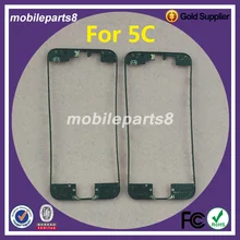 100 шт Черный/Белый Передняя рамка с жидким клеем для iPhone 5C ЖК средняя рамка Корпус части хромированный держатель экрана