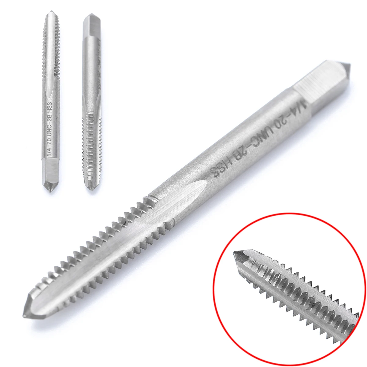 1pc 1/4-20 UNC-2B HSS Right Hand Thread Drill Screw Tap 70mm Spiral Point Straight Flute Hand Drilling Tools Mayitr