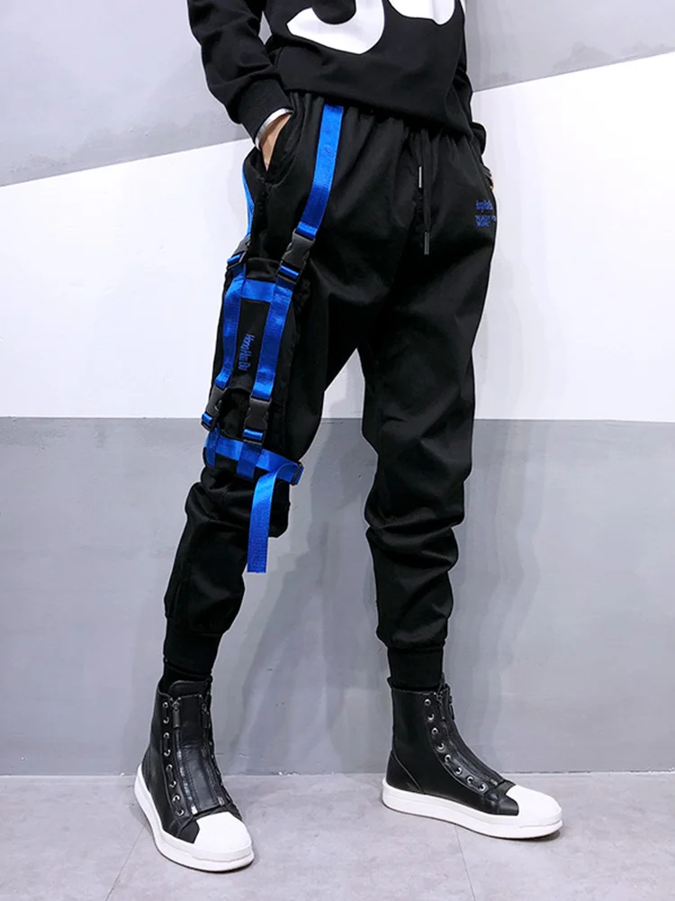

Men Harem Pants Mens Hip Hop Patchwork Cargo Ripped Sweatpants Joggers Trousers Male Fashion Full Length Pants