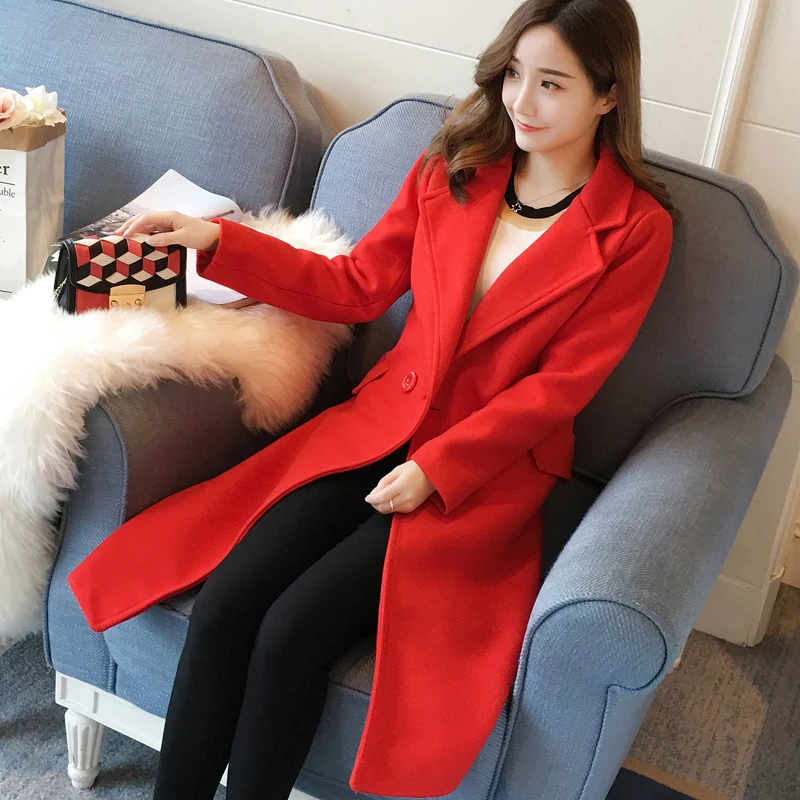 orange Laine Aa545 Mélanges Femmes Étudiant Mode gray Automne Vêtements De armygreen coréen Red Nouvelle Long Solide Manteau Red Survêtement Hiver Rubber Veste Lâche E1afpq