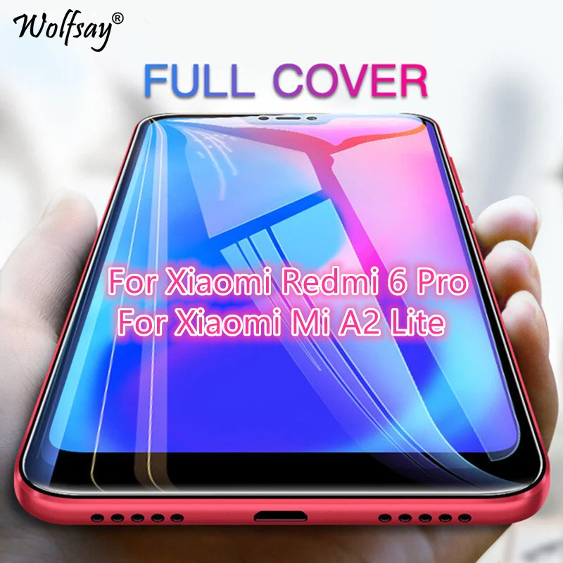 

Tempered Glass Xiaomi Mi A2 Lite Screen Protector Redmi 6 Pro Full Cover Protective Glass For Xiaomi Mi A2 Lite Glass Film 5.84"