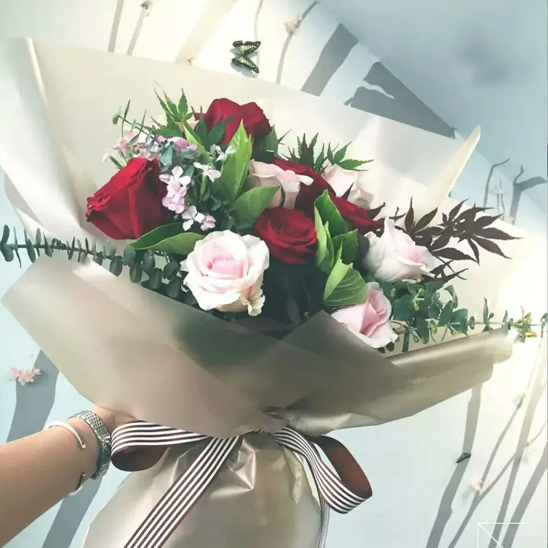 

Flower Wrapping Paper Frosted Floral Paper Apple Wrapping Paper Bouquet Florist Supplies Gift Wrapping Materials20pcs/lot