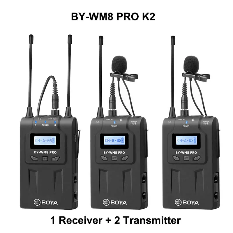 BOYA BY-WM8 Pro-K2 UHF Беспроводной двухканальный петличный микрофон система для DSLR камеры видеокамеры смартфон интервью ENG EFP - Цвет: BY-WM8 PRO-K2