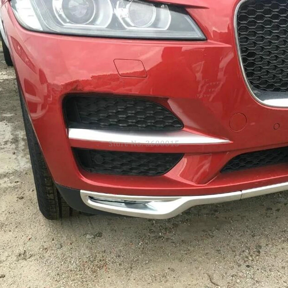 Интимные аксессуары снаружи для автомобилей ABS Матовый Противотуманные фары полосы спереди Foglamp бампер отделка под давлением Jaguar F-PACE 2016 2017