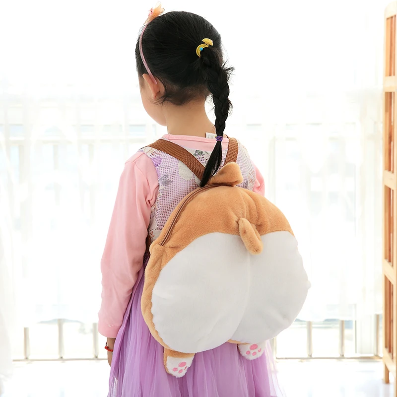 

Cute fat Dog Butt Plush Backpack Corgi Butt Shape Coin Purse Animal shiba Plush schoolbag plush baby toy Handbag Girl's Bag