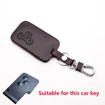 

Car styling Car leather key cover for Renault Megane RS. Scenic 3 Button Key Shell Case Cover Card car keys accessories keys