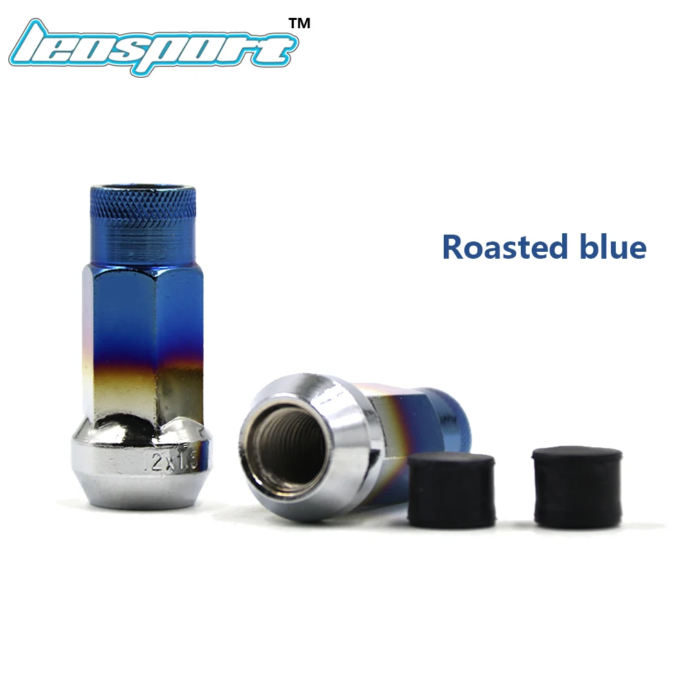 Leosportsteel Roasted Blue Lug Nuts Steel Nuts Spline Wheel Lock Nut