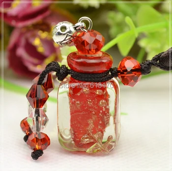 

necklace pendant bottle colored glaze essential oil bottle glaze pendant free shipping
