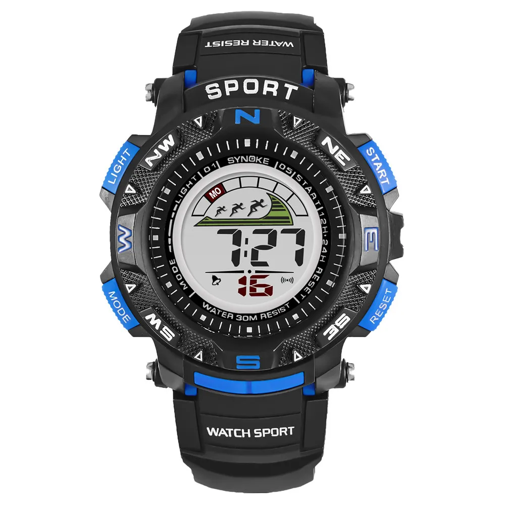 Для мужчин часы спортивные Multi Функция военные Водонепроницаемый спортивные часы 50 м светодиодный цифровой двойной перемещение Для мужчин